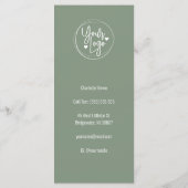 Moderne Kalligrafie-Business-Preislisten Menükarte (Rückseite)