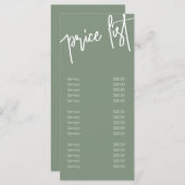 Moderne Kalligrafie-Business-Preislisten Menükarte (Vorne/Hinten)