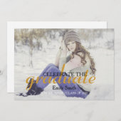 Moderne Kalligrafie-Celebrate Graduation Party Einladung (Vorne/Hinten)