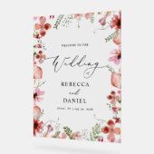 Moderne Kalligrafie Clear Wedding Willkommenszeich Acrylschild (Winkel)