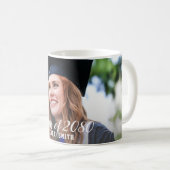 Moderne Kalligrafie Custom Foto Einfaches Abschlus Kaffeetasse (VorderseiteRechts)