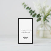 Moderne Kalligrafie-Designer B&W Social Vertical Visitenkarte (Stehend Vorderseite)