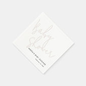 Moderne Kalligrafie Dusty Pink Baby Dusche Serviette (Ecke)