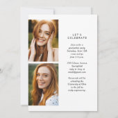 Moderne Kalligrafie Einfache 3-Foto-Graduierungspa Einladung (Rückseite)