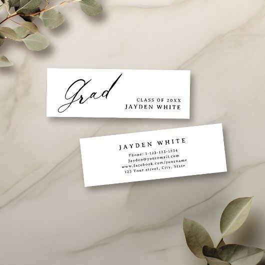 Moderne Kalligrafie Einfache Abschluss Name Card Telefonnummerkarte