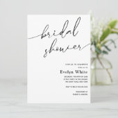 Moderne Kalligrafie Einfache Bridal-Dusche Einladu Einladung (Stehend Vorderseite)