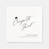 Moderne Kalligrafie Einfache Glückwunsch Graduate Serviette (Vorderseite)