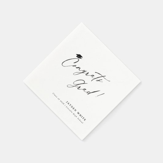 Moderne Kalligrafie Einfache Glückwunsch Graduate Serviette (Ecke)