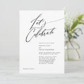 Moderne Kalligrafie Einfache Schwarz-Weiß-Hochzeit Einladung (Stehend Vorderseite)