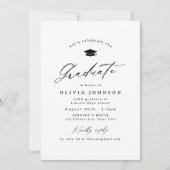 Moderne Kalligrafie Einfaches Foto Abschluss Einladung (Vorderseite)