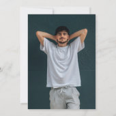 Moderne Kalligrafie Einfaches Foto Abschluss Einladung (Rückseite)