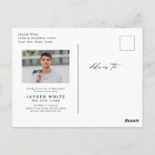 Moderne Kalligrafie Einfaches Foto Abschluss Postkarte (Rückseite)