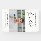 Moderne Kalligrafie Einfaches Foto Graduation Part Banner (Horizontal)
