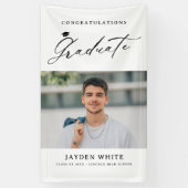 Moderne Kalligrafie Einfaches Foto Graduation Part Banner (Vertikal)