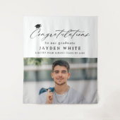 Moderne Kalligrafie Einfaches Foto Graduation Part Wandteppich (Vorderseite)