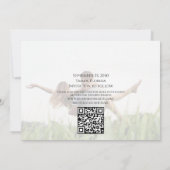 Moderne Kalligrafie Einfaches Foto Trendy QR Code Save The Date (Rückseite)