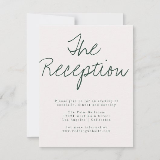 Moderne Kalligrafie-Empfang-Karte Einladung (Vorderseite)