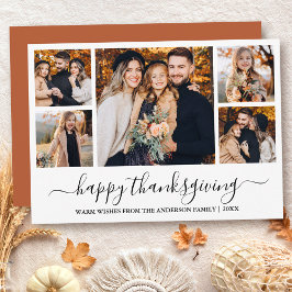 Moderne Kalligrafie Erntedank Terracotta 5 Foto Feiertagskarte