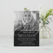 Moderne Kalligrafie-Feier des Lebens Einladung (Stehend Vorderseite)