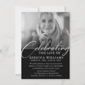 Moderne Kalligrafie-Feier des Lebens Einladung (Vorderseite)