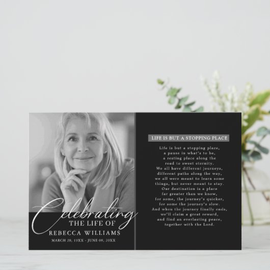 Moderne Kalligrafie-Feier zum Lebensprogramm (Stehend Vorderseite)