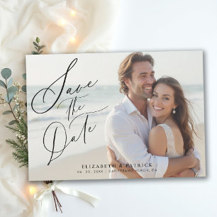 Moderne Kalligrafie Foto Elegante Einfache Hochzei Save The Date