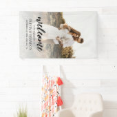 Moderne Kalligrafie-Foto-Engagement-Partei Willkom Banner (Insitu)