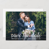 Moderne Kalligrafie - Foto Hochzeit Save The Date (Vorne/Hinten)