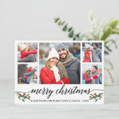 Moderne Kalligrafie Frohe Weihnachten 5 Foto (Stehend Vorderseite)