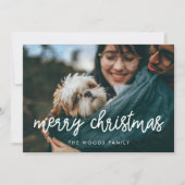 Moderne Kalligrafie Frohe Weihnachten Foto (Vorderseite)