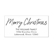 Moderne Kalligrafie Frohe Weihnachtsfeier Rücksend Permastempel (Design)