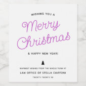 Moderne Kalligrafie Frohe Weihnachtsgeschäfte Weinetikett (Einzelnes Label)
