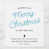 Moderne Kalligrafie Frohe Weihnachtsgeschäfte Weinetikett (Einzelnes Label)