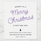 Moderne Kalligrafie Frohe Weihnachtsgeschäfte Weinetikett (Einzelnes Label)