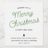 Moderne Kalligrafie Frohe Weihnachtsgeschäfte Weinetikett (Einzelnes Label)