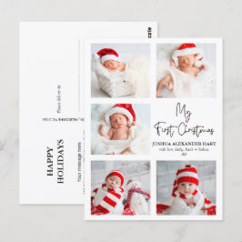 Moderne Kalligrafie Fünf Foto Meine ersten Weihnac Postkarte