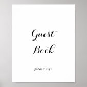 Moderne Kalligrafie-Gästebuch-Schild Poster (Vorne)