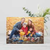 Moderne Kalligrafie glücklich Thanksgiving Familie Feiertagskarte (Stehend Vorderseite)