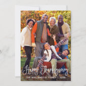 Moderne Kalligrafie glücklich Thanksgiving-Foto Feiertagskarte (Vorderseite)