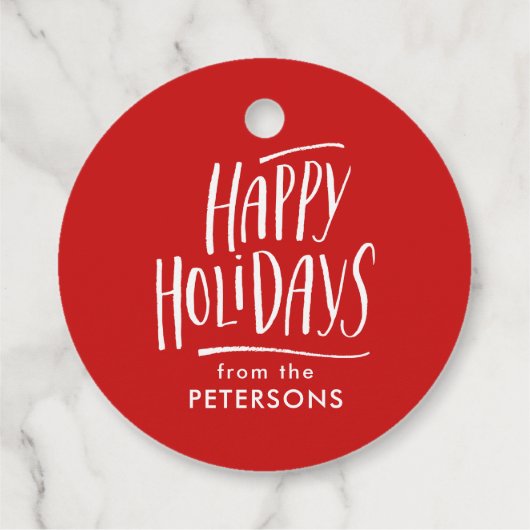Moderne Kalligrafie - glückliche Ferien Geschenkanhänger (Rückseite)