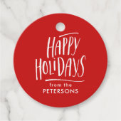 Moderne Kalligrafie - glückliche Ferien Geschenkanhänger (Vorderseite)