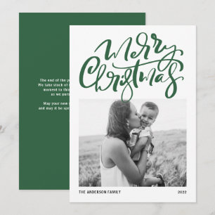 Moderne Kalligrafie Grüne Foto Frohe Weihnachten