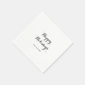 Moderne Kalligrafie Happy Holidays Napkins Serviette (Ecke)