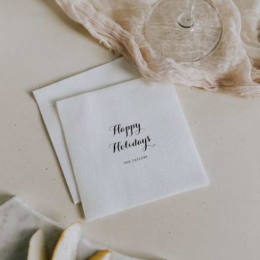Moderne Kalligrafie Happy Holidays Napkins Serviette