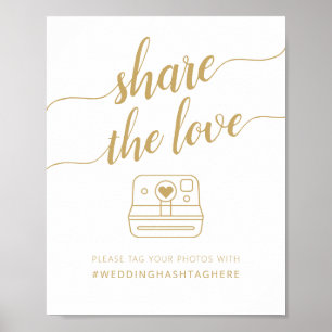 Moderne Kalligrafie: Hashtag für die Liebe Poster