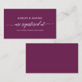 Moderne Kalligrafie-Heiratskanzlei Begleitkarte (Vorne/Hinten)