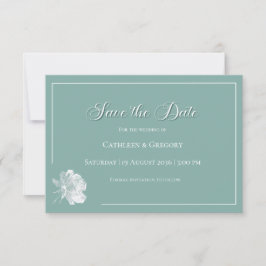 Moderne Kalligrafie Hellgrüne Florale Hochzeit Save The Date