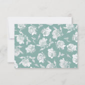 Moderne Kalligrafie Hellgrüne Florale Hochzeit Save The Date (Rückseite)