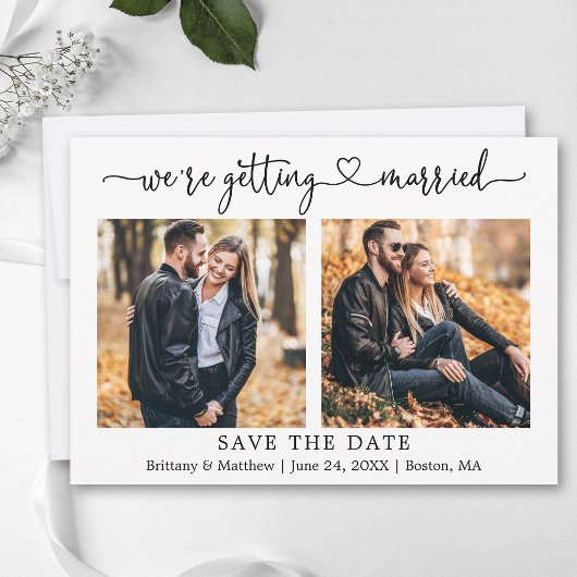Moderne Kalligrafie Herz 2 Foto Heirat Save The Date