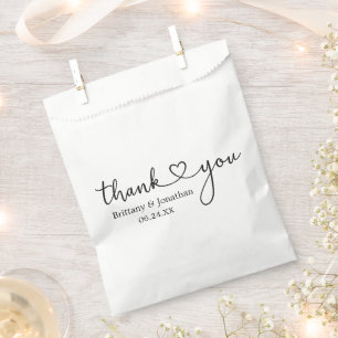 Moderne Kalligrafie Herz Hochzeit Danke Geschenktütchen